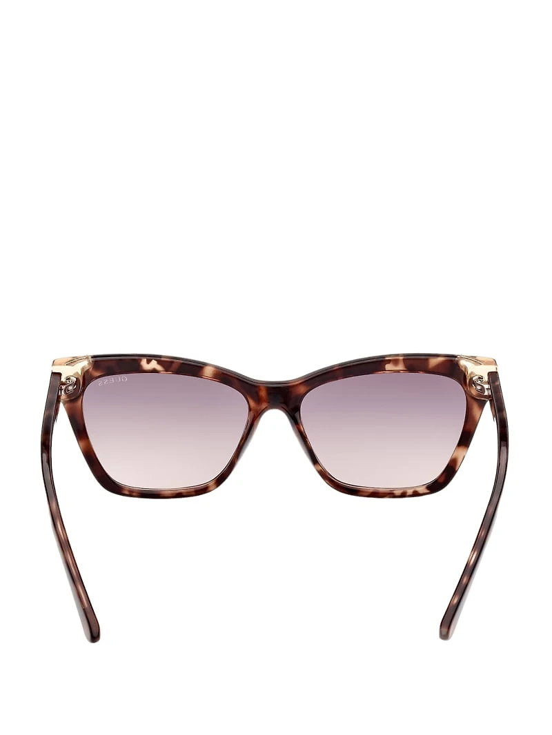 Tortoise Plastic Square Sunglasses