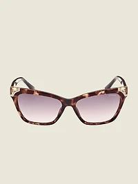 Tortoise Plastic Square Sunglasses