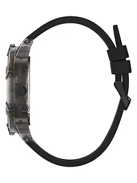 Black and Pink Multifunction Watch