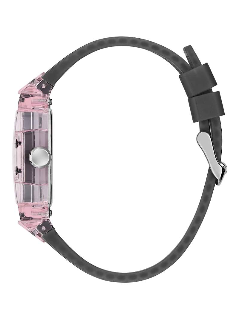Clear and Black Silicone Multifunction Watch