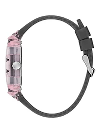 Clear and Black Silicone Multifunction Watch