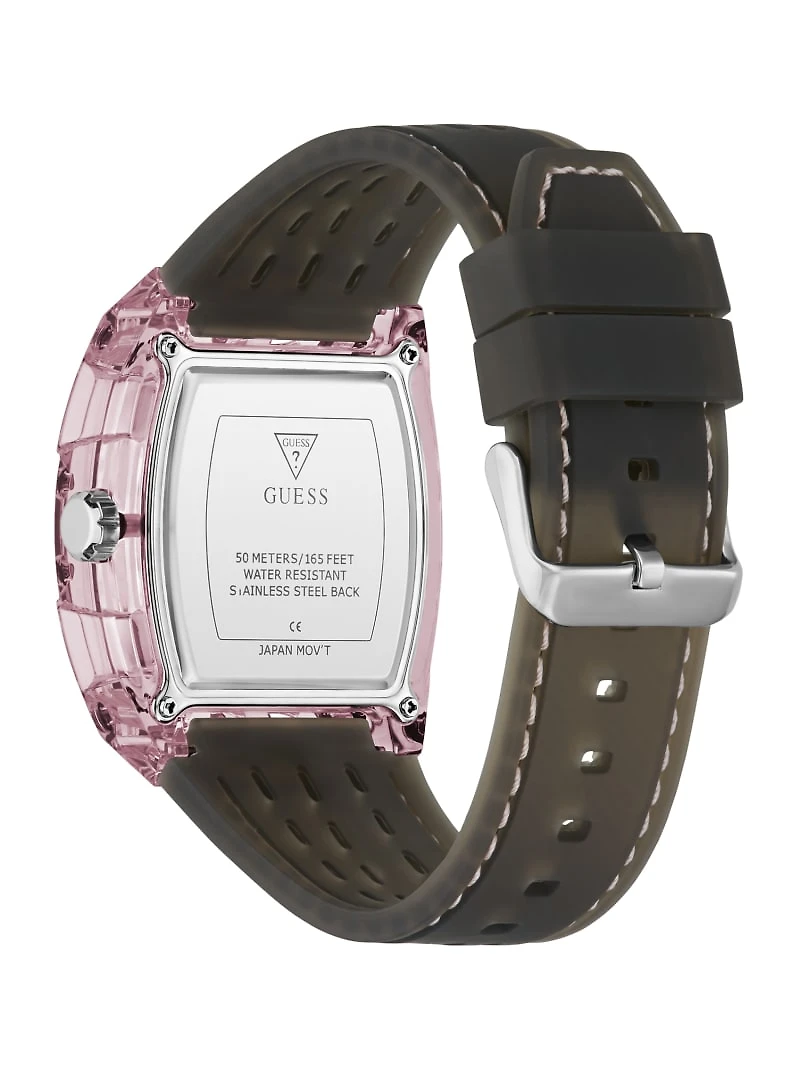 Clear and Black Silicone Multifunction Watch