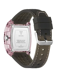 Clear and Black Silicone Multifunction Watch