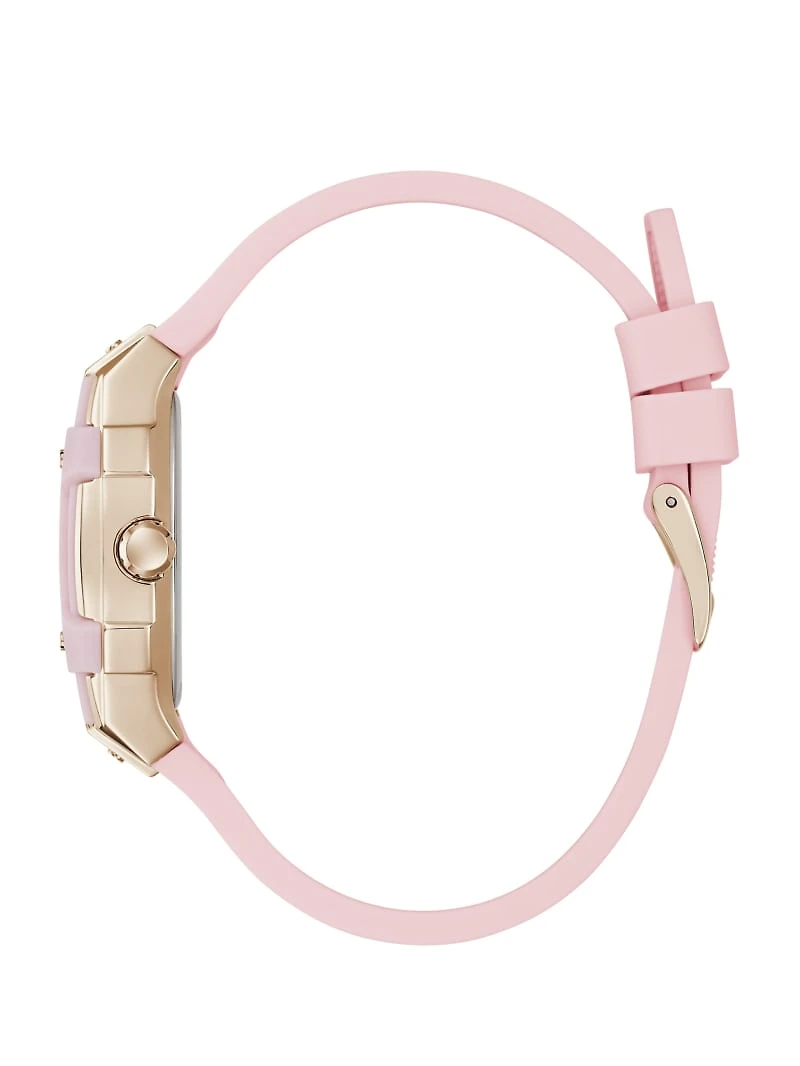 Pink Silicone Multifunction Watch