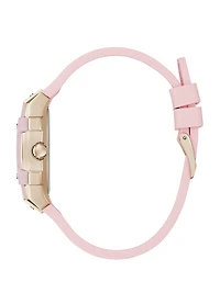 Pink Silicone Multifunction Watch