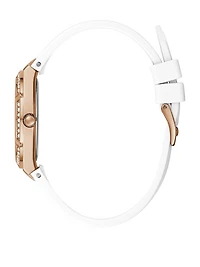 Rose Gold-Tone and White Analog Watch