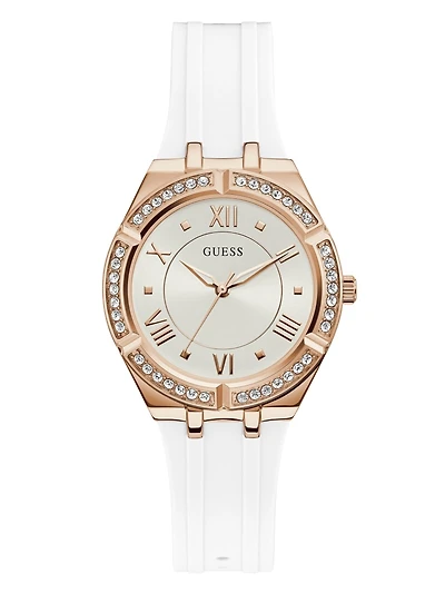 Rose Gold-Tone and White Analog Watch