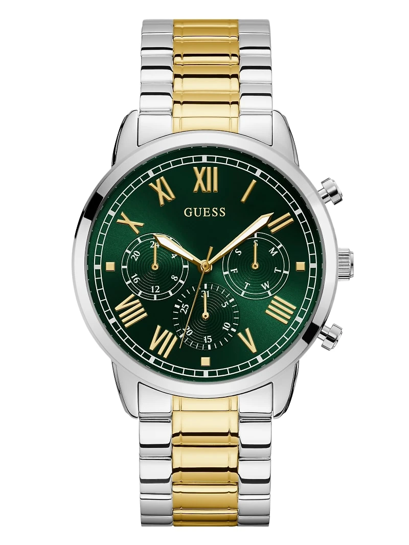 Green Two-Tone Multifunction Watch