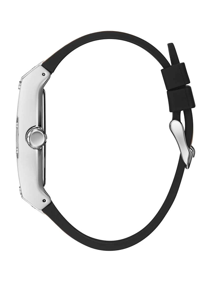 Silver-Tone and Black Multifunction Watch