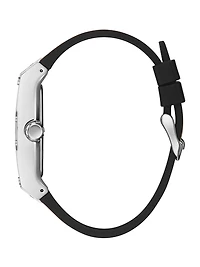 Silver-Tone and Black Multifunction Watch