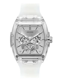 Transparent And Silver-Tone Multifunction Watch