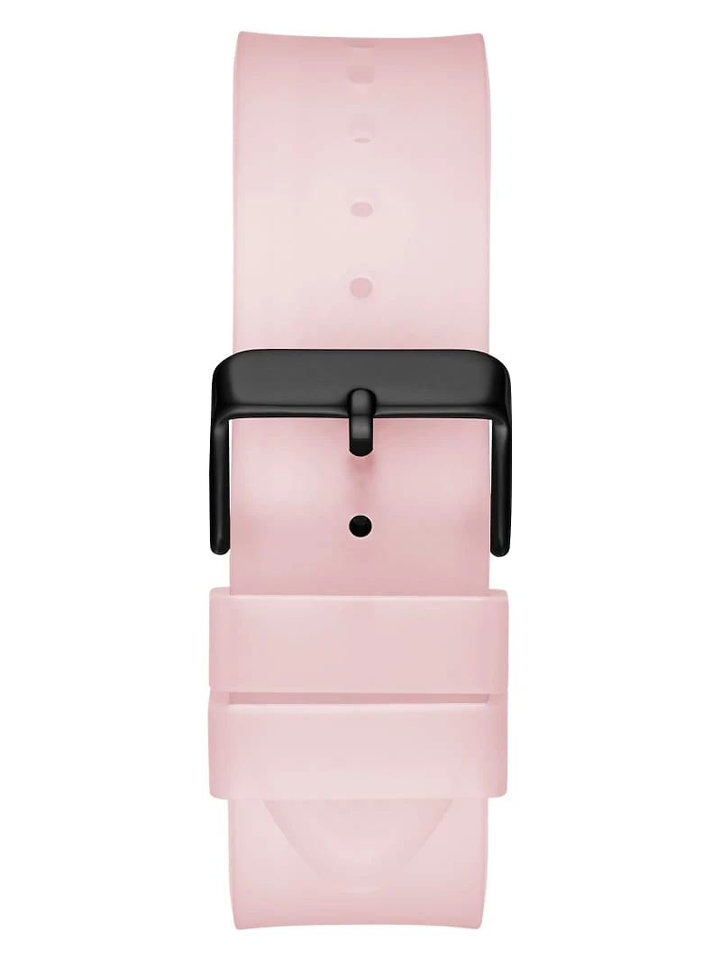 Pink Plastic and Silicone Multifunction Watch
