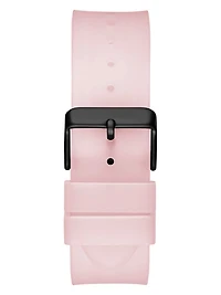 Pink Plastic and Silicone Multifunction Watch
