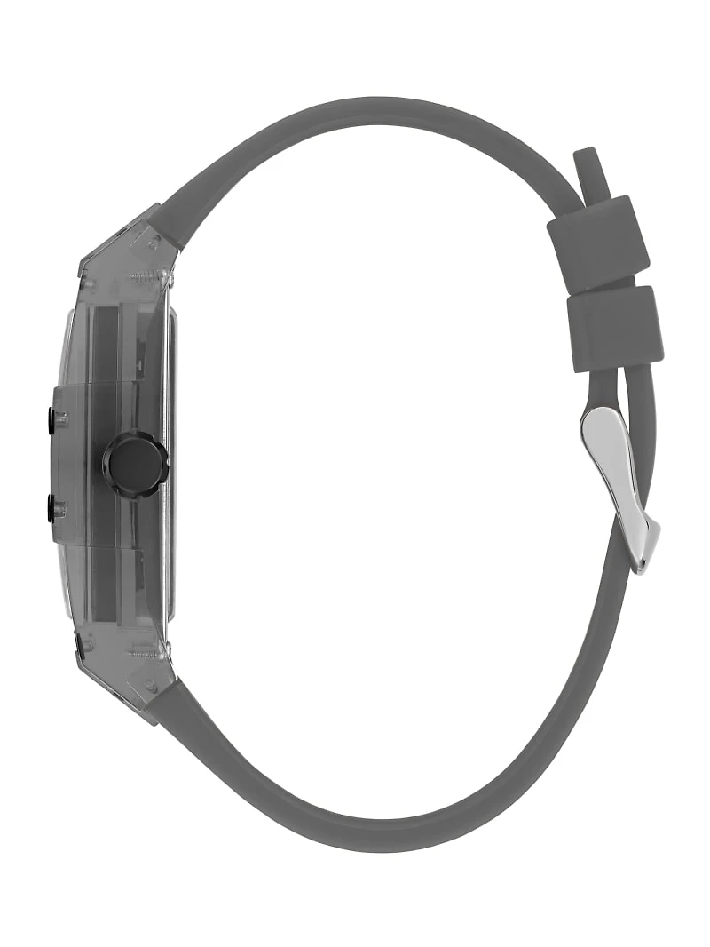 Gray Plastic and Silicone Multifunction Watch