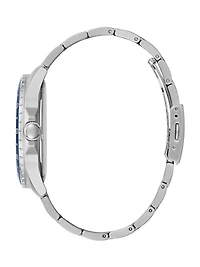 Silver Tone and Blue Sport Watch