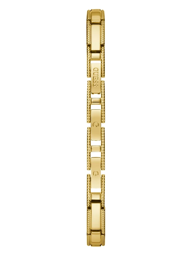 Gold-Tone Rhinestone Analog Watch