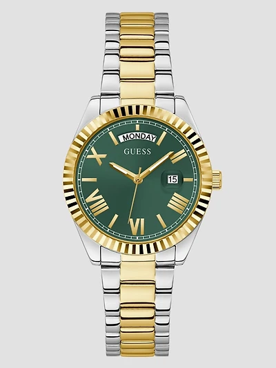 Multi-Tone and Green Analog Watch