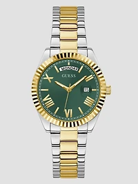 Multi-Tone and Green Analog Watch
