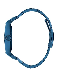 Blue and Diamond Analog Watch