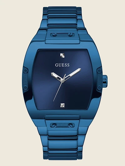 Blue and Diamond Analog Watch
