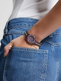 Iridescent Rhinestone Analog Watch