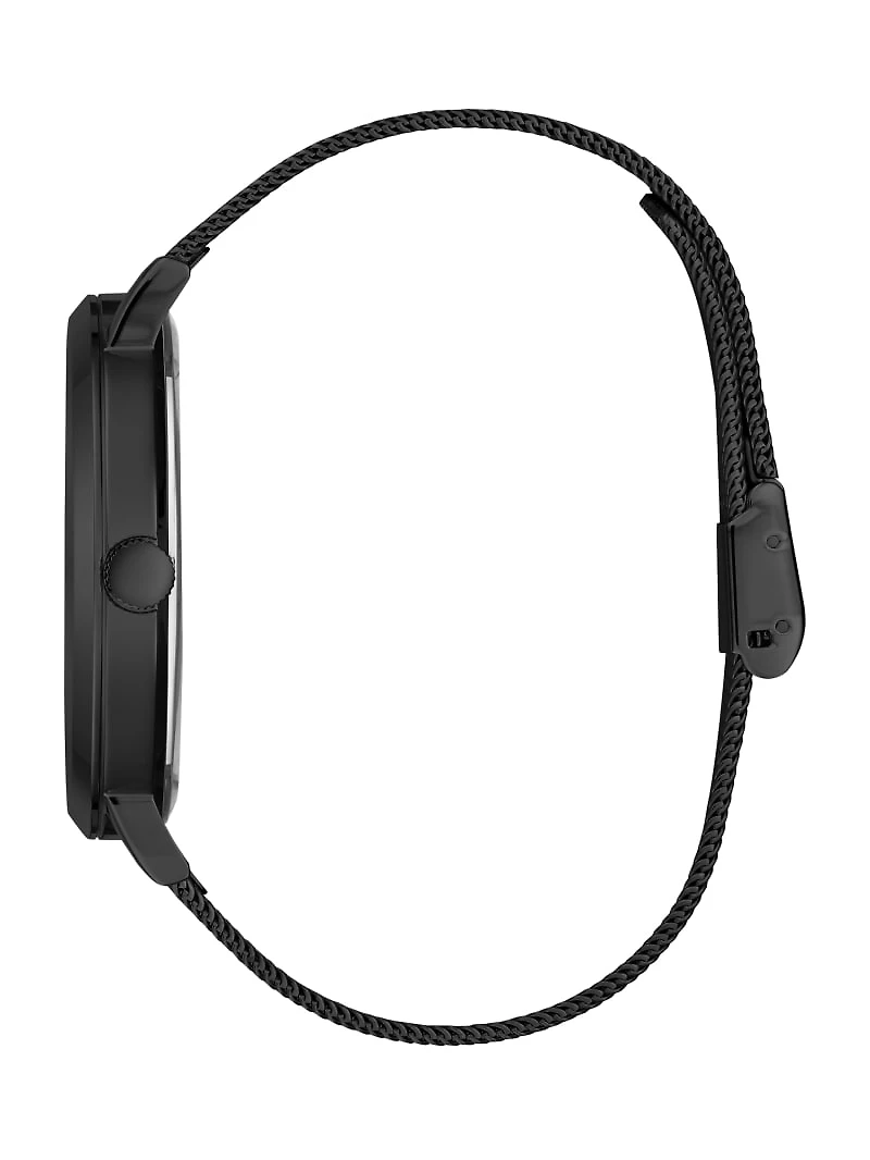 Black Analog Mesh Watch