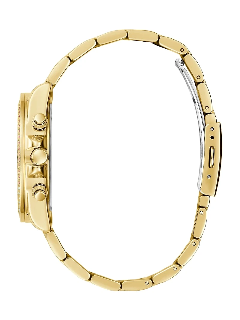 Gold-Tone and Rainbow Multifunction Watch
