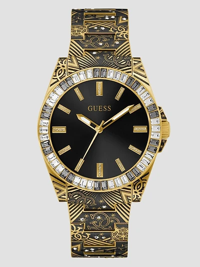 Printed Gold-Tone Analog Watch