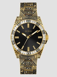 Printed Gold-Tone Analog Watch