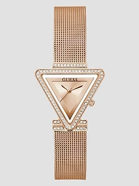 Rose Gold-Tone Triangle Mesh Analog Watch