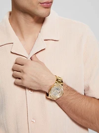 Dynasty Gold-Tone Multifunction Watch