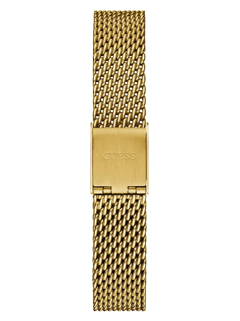 Gold-Tone Mesh Diamond Analog Watch