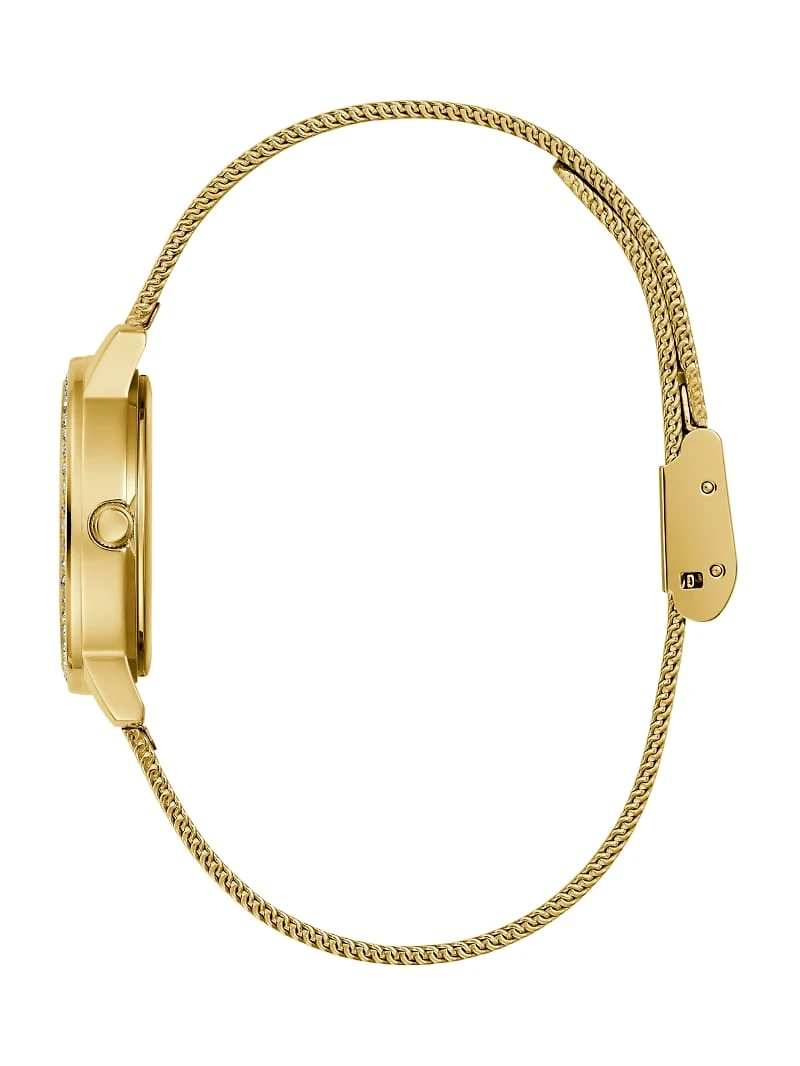 Gold-Tone Mesh Analog Watch