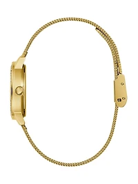 Gold-Tone Mesh Analog Watch