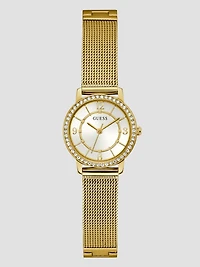 Gold-Tone Mesh Analog Watch