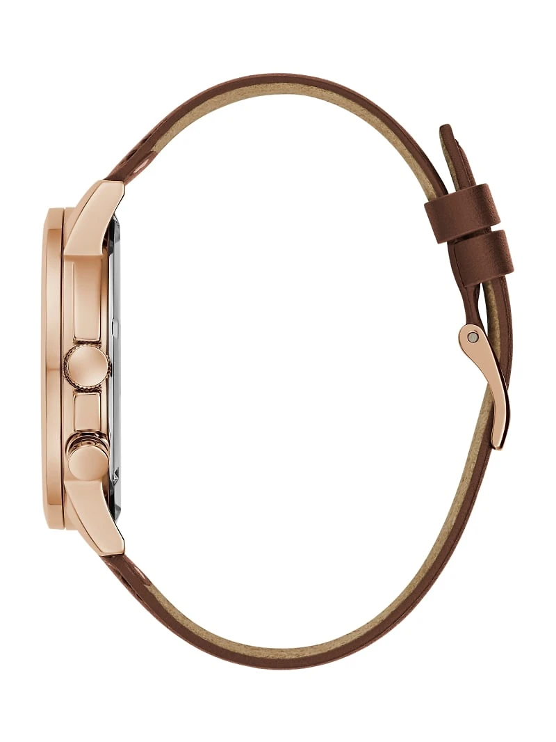 Brown Leather Multifunction Watch