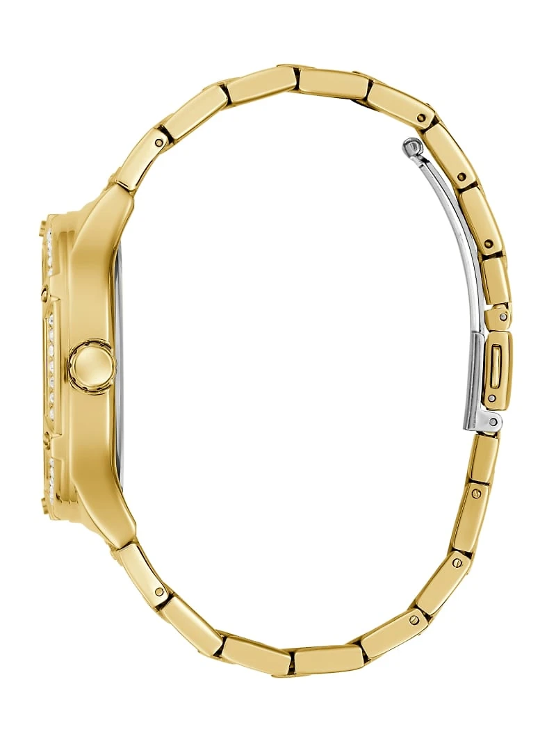 Gold-Tone and Crystal Multifunction Watch
