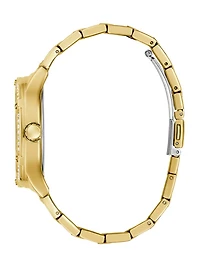 Gold-Tone and Crystal Multifunction Watch