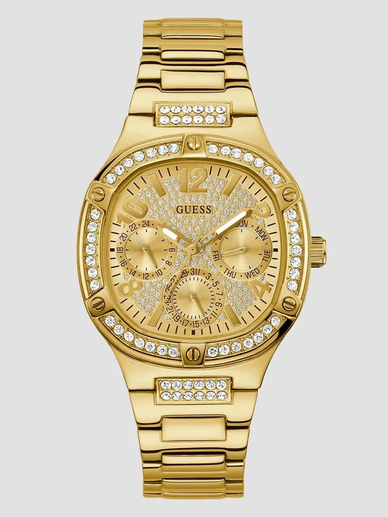 Gold-Tone and Crystal Multifunction Watch