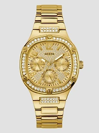 Gold-Tone and Crystal Multifunction Watch