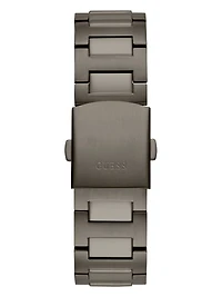 Dark Silver-Tone and Blue Multifunction Watch