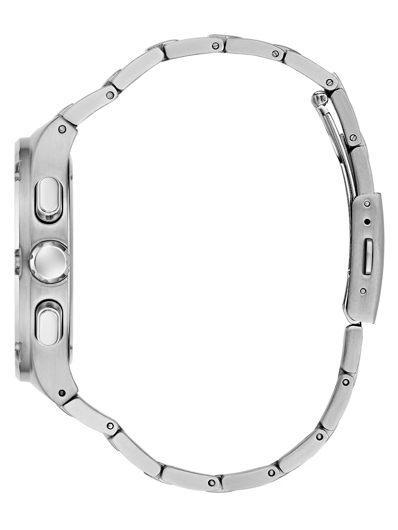 Silver-Tone Square Multifunction Watch