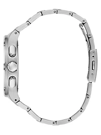 Silver-Tone Square Multifunction Watch