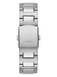 Silver-Tone Square Multifunction Watch