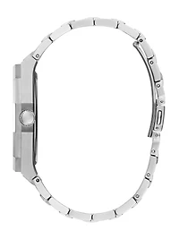 Silver-Tone Sunburst Analog Watch