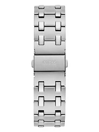 Silver-Tone Sunburst Analog Watch