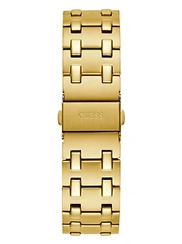 Gold-Tone and Green Sunburst Analog Watch