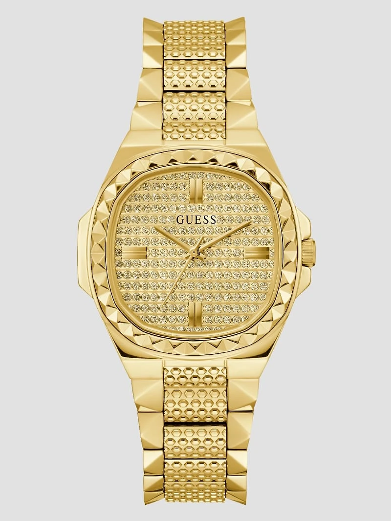 Textured Gold-Tone Analog Watch