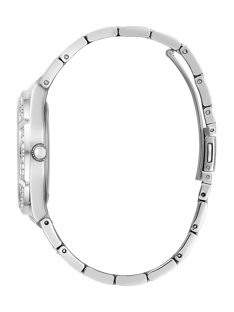 Silver-Tone Cut-Through Multifunction Watch