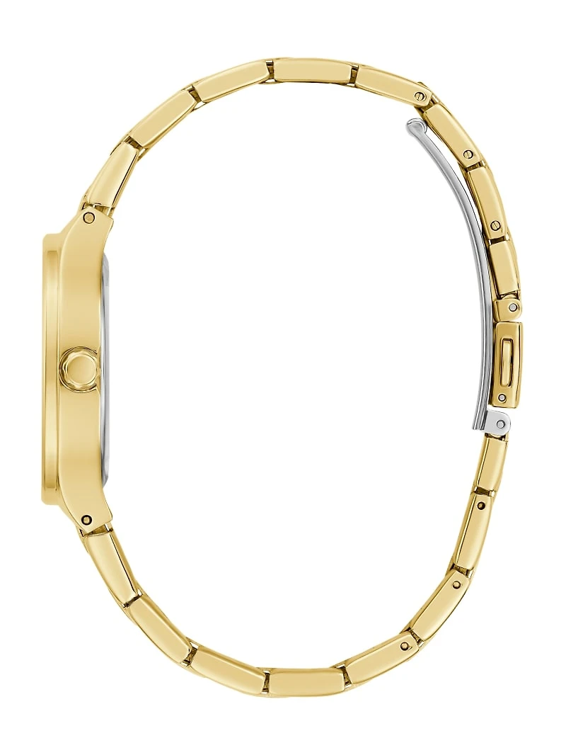 Gold-Tone Studded Analog Watch